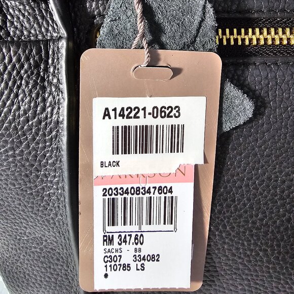 Sachs Lederwaren Pebbled Black Leather Crossbody NWT - Picture 14 of 14